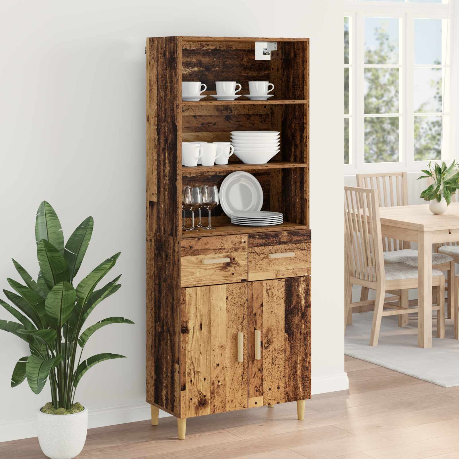 Bufet cu sertar Lemn Vechi 69,5 x 32,5 x 180 cm Lemn compozit — imaginea 4