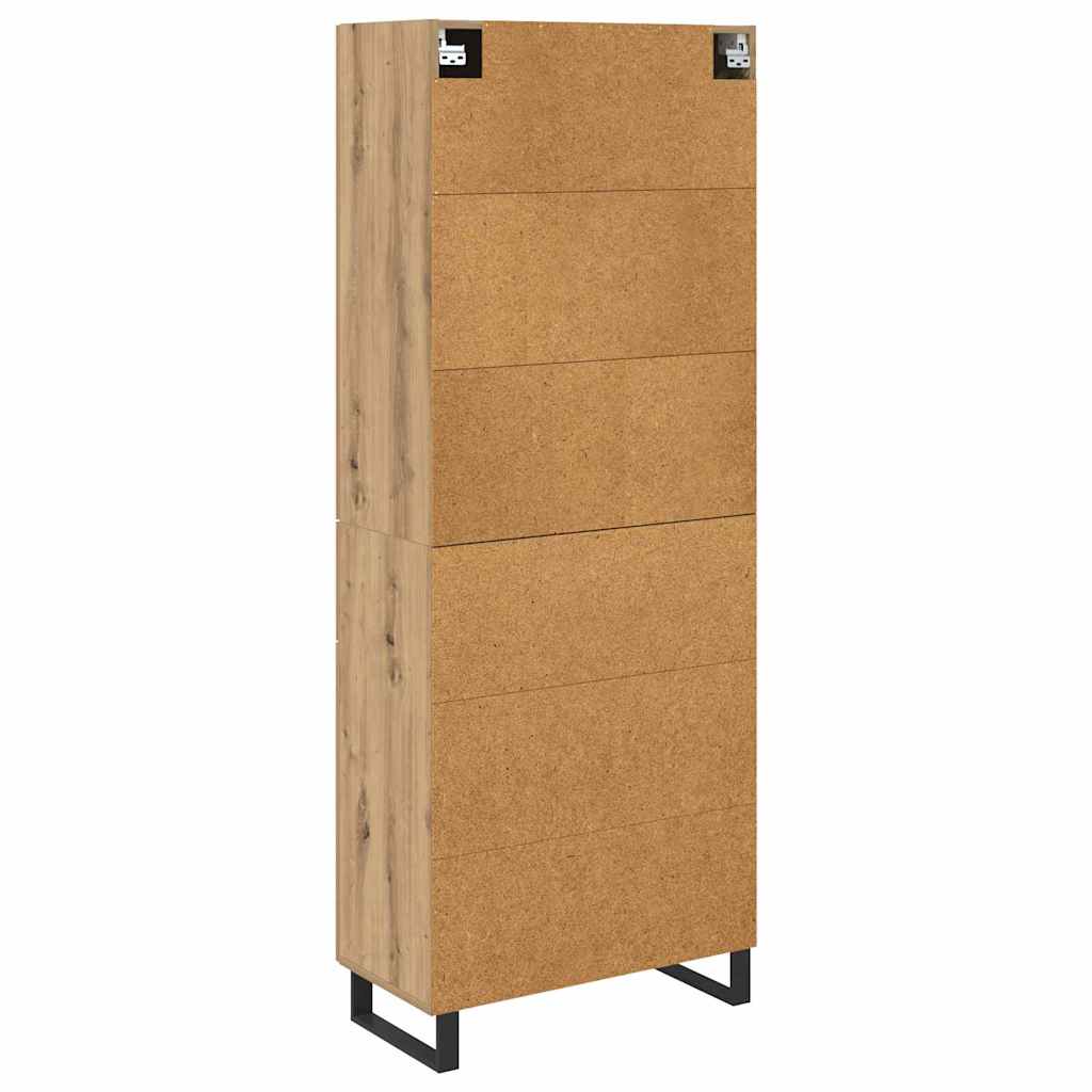 Bufet 2 pcs Stejar Artizanal Lemn Stratificat si Sticla — imaginea 11