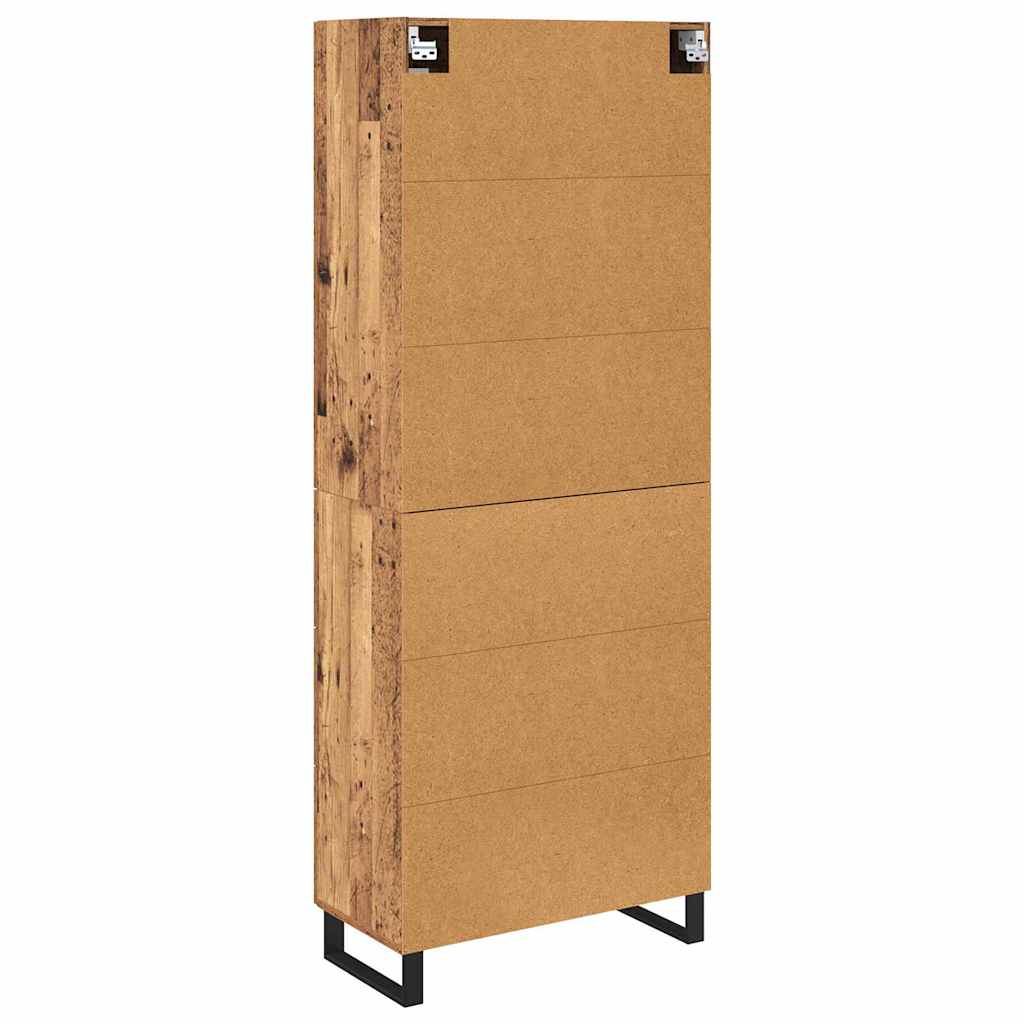 Bufet cu sertar 2 pcs Lemn Vechi Lemn Stratificat si Sticla — imaginea 11