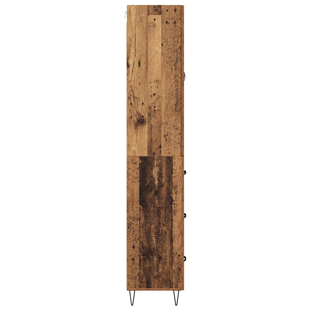 Bufet cu sertar 2 pcs Lemn Vechi Lemn Stratificat si Sticla — imaginea 10