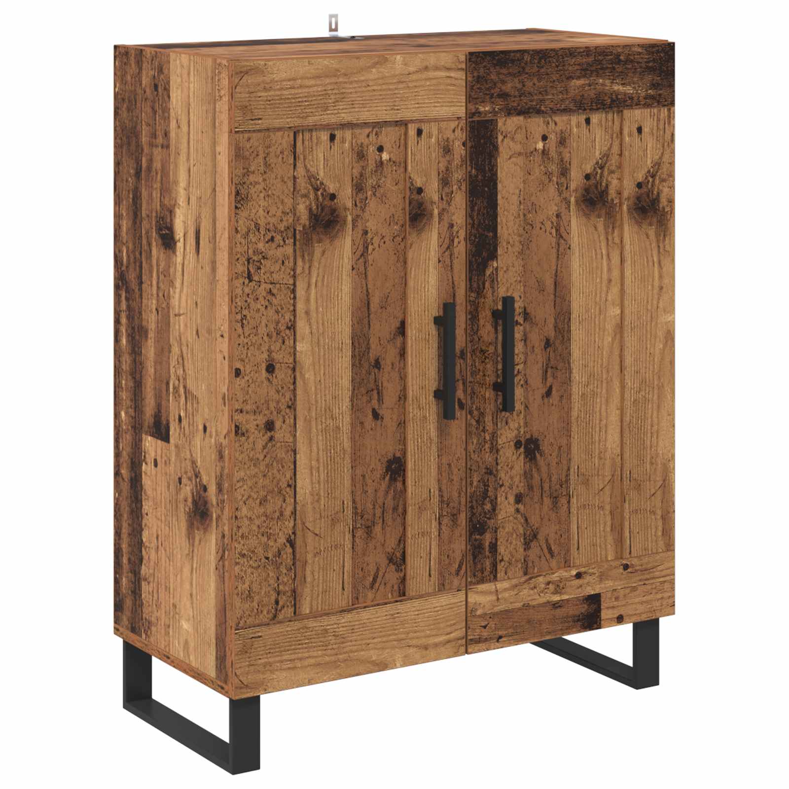 Bufet 2 pcs Lemn Vechi Lemn Stratificat si Sticla — imaginea 6