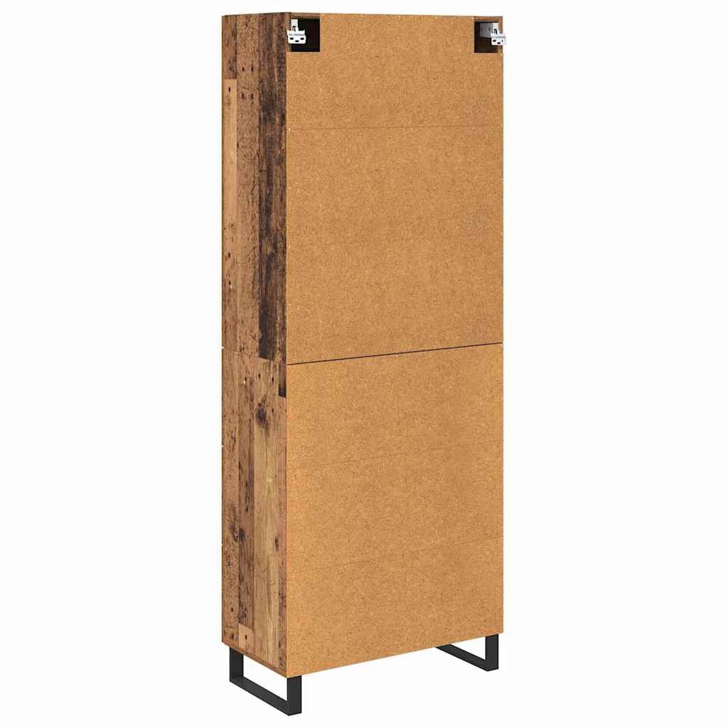Bufet cu sertar 2 pcs Lemn Vechi Lemn Stratificat si Sticla — imaginea 3
