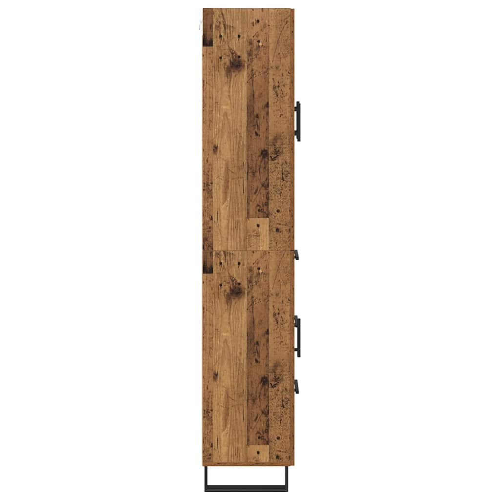 Bufet cu sertar 2 pcs Lemn Vechi Lemn Stratificat si Sticla — imaginea 10