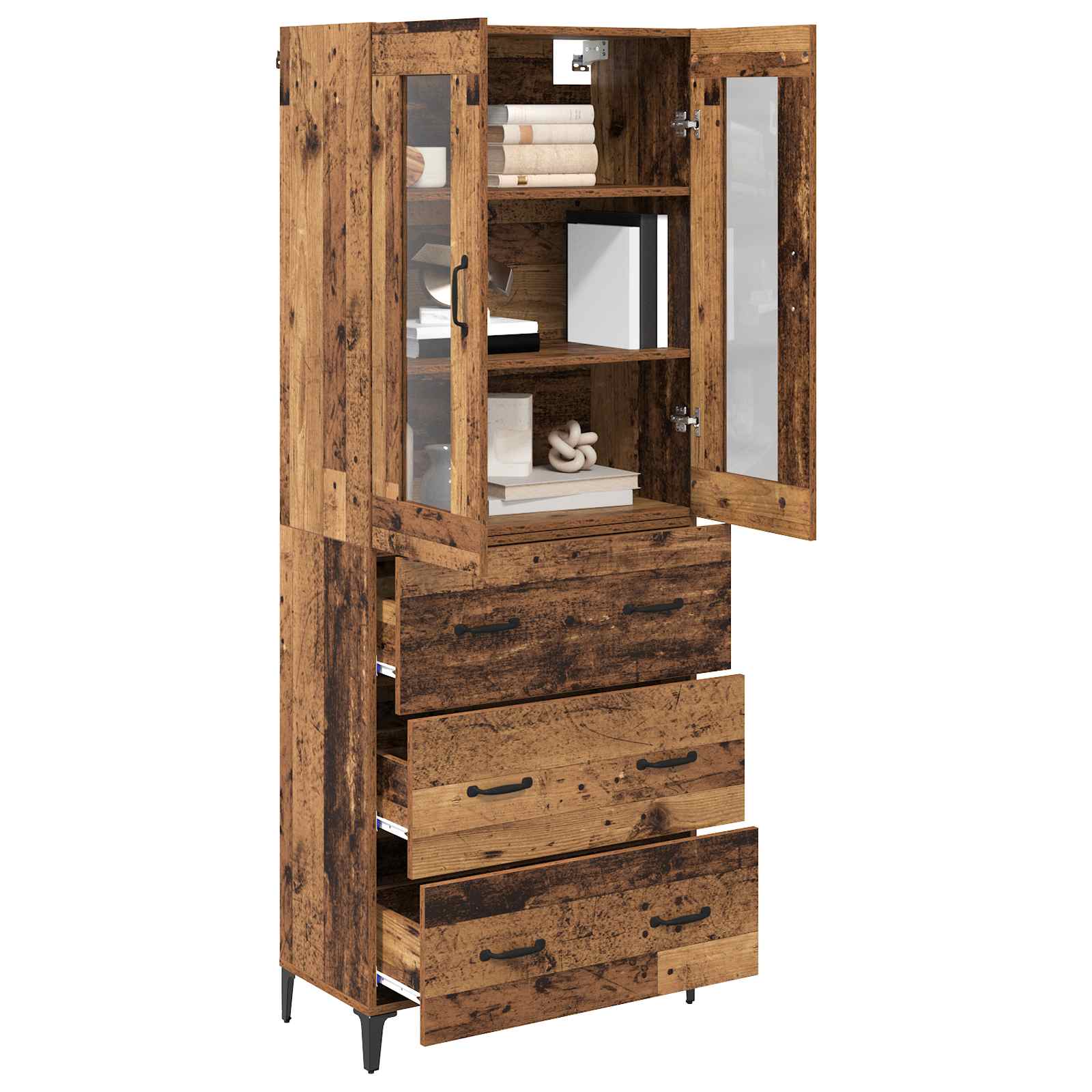 Bufet Pe perete Lemn Vechi 69,5 x 34 x 180 cm Lemn compozit — imaginea 3