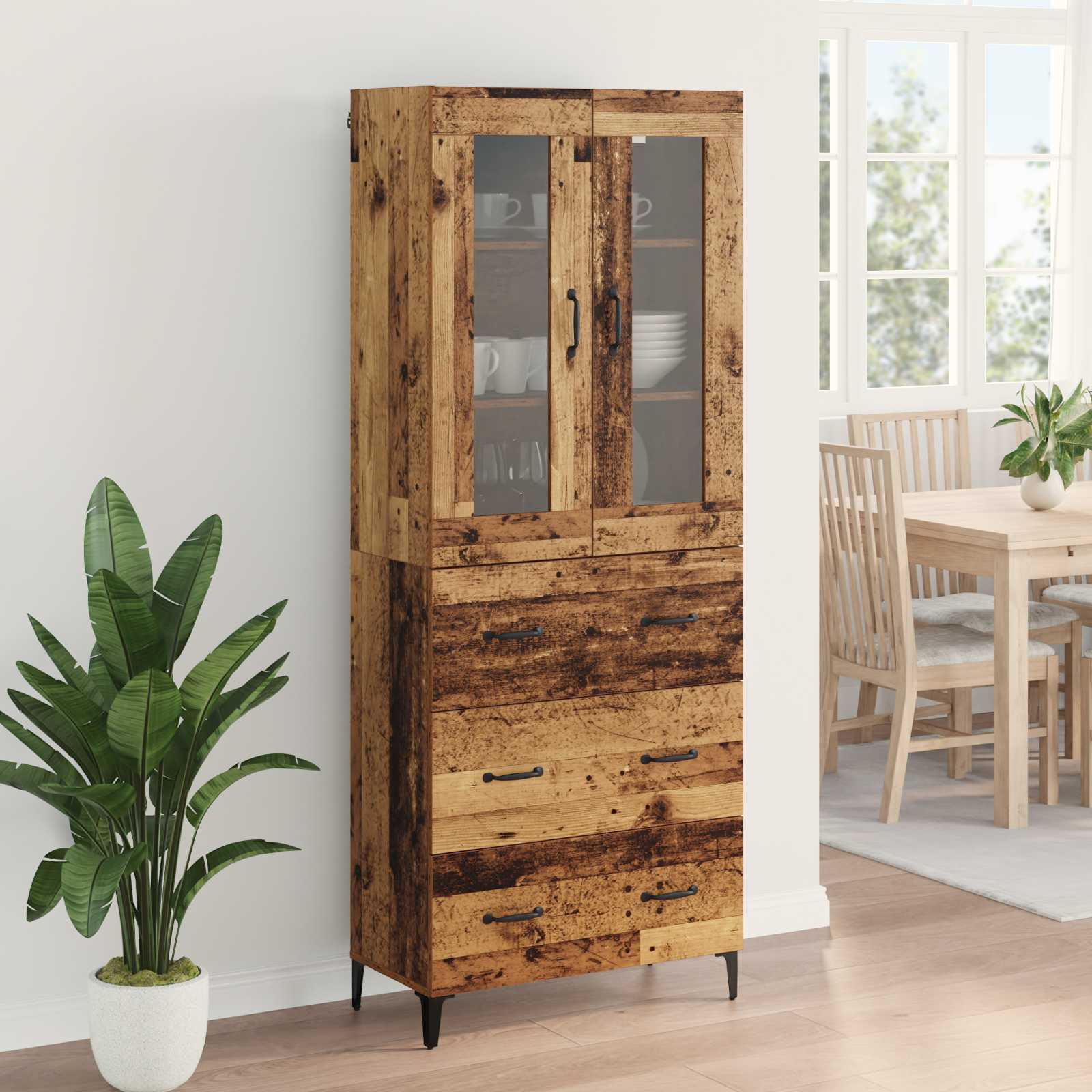 Bufet Pe perete Lemn Vechi 69,5 x 34 x 180 cm Lemn compozit — imaginea 4
