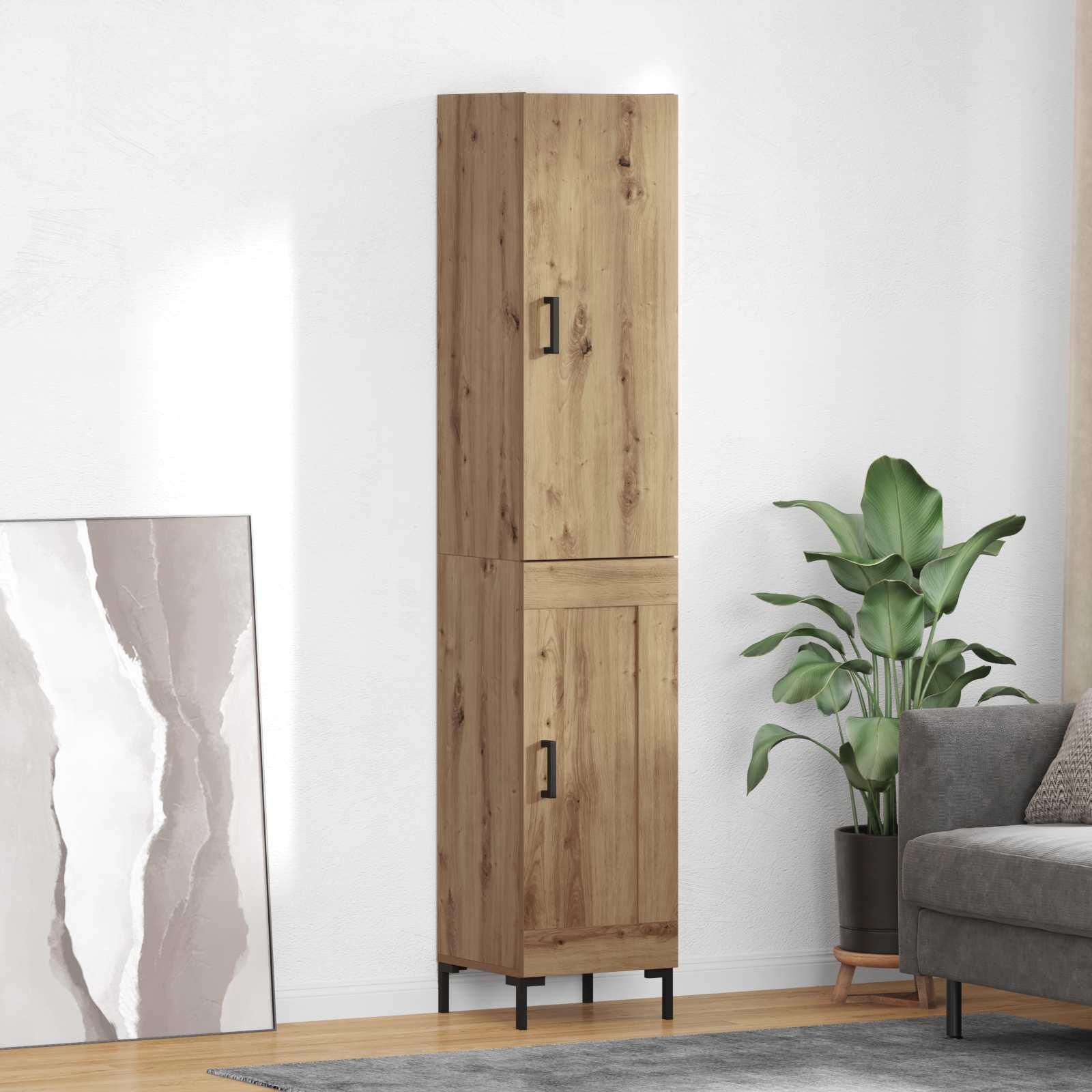 Bufet Stejar Artizanal 69,5 x 34 x 180 cm Lemn compozit — imaginea 2