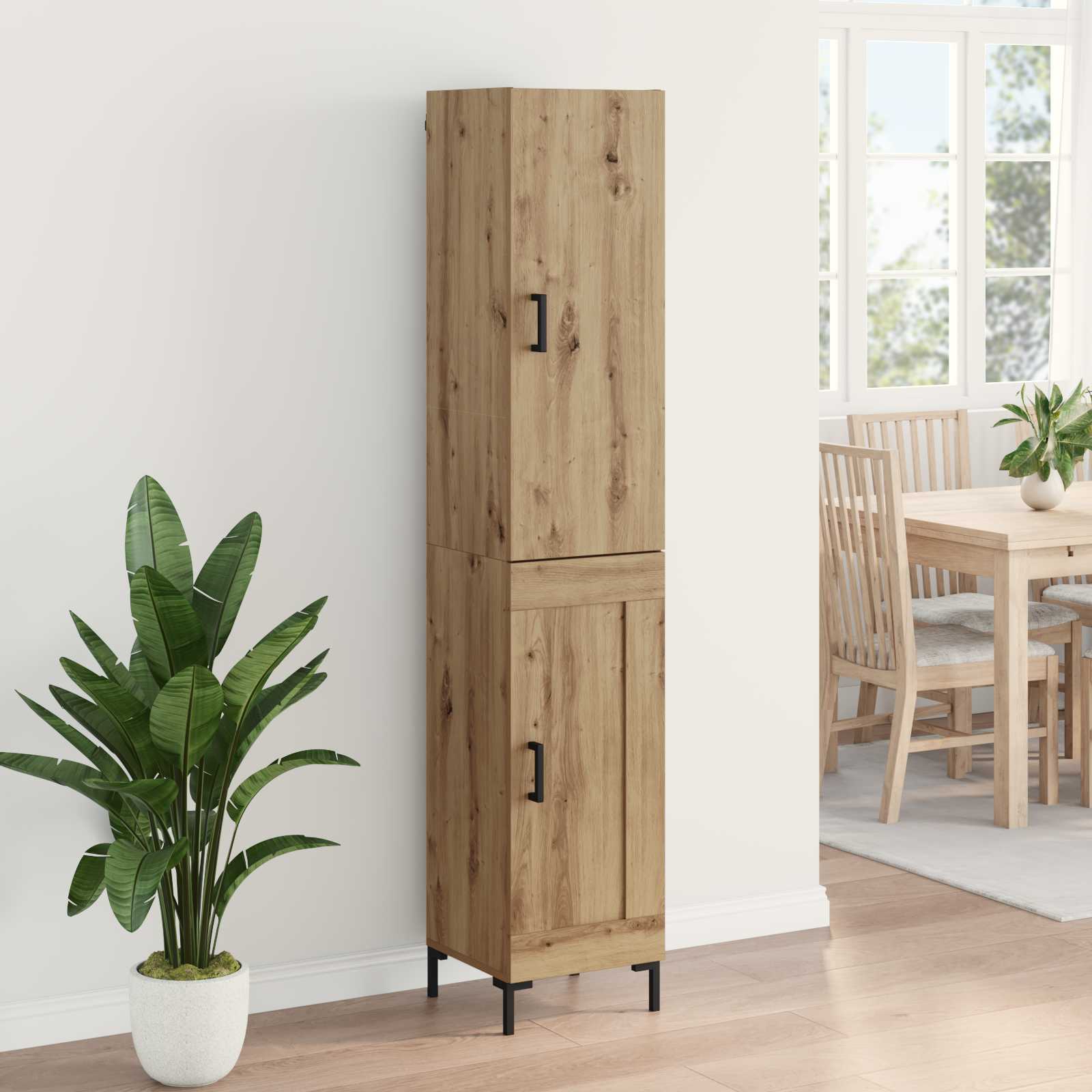 Bufet Stejar Artizanal 69,5 x 34 x 180 cm Lemn compozit — imaginea 4