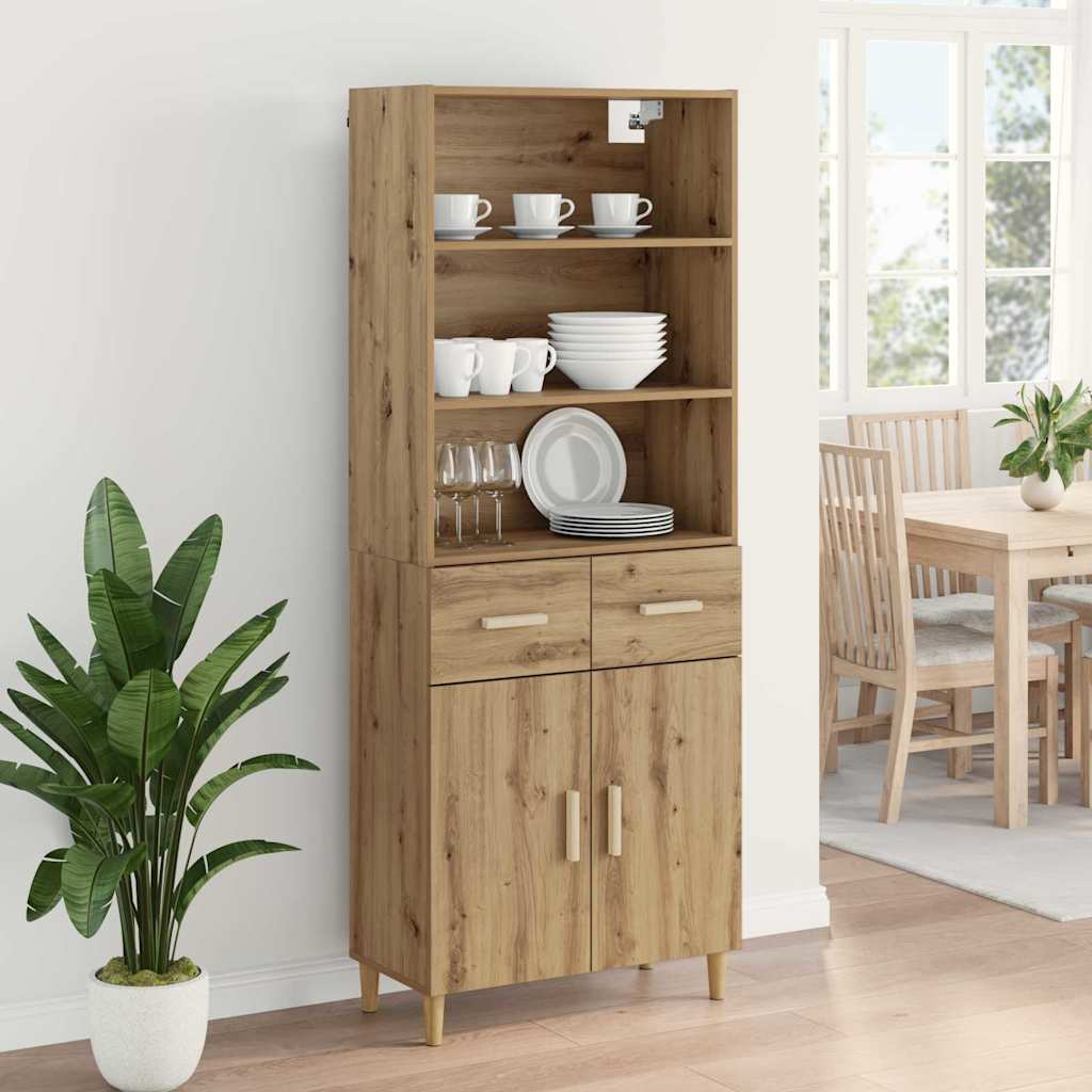 Bufet Stejar Artizanal 69,5 x 32,5 x 180 cm Lemn compozit — imaginea 4