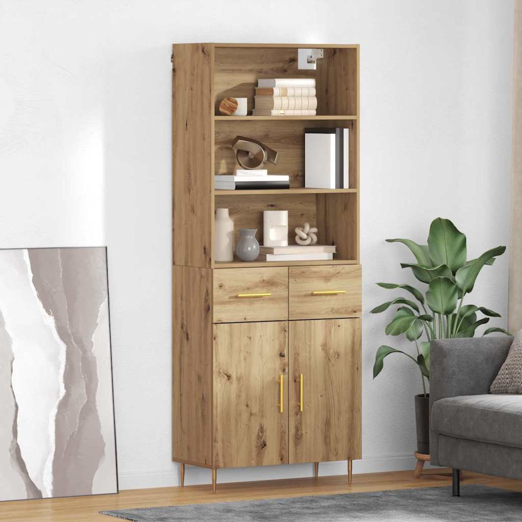Bufet Stejar Artizanal 69,5 x 32,5 x 180 cm Lemn compozit — imaginea 2