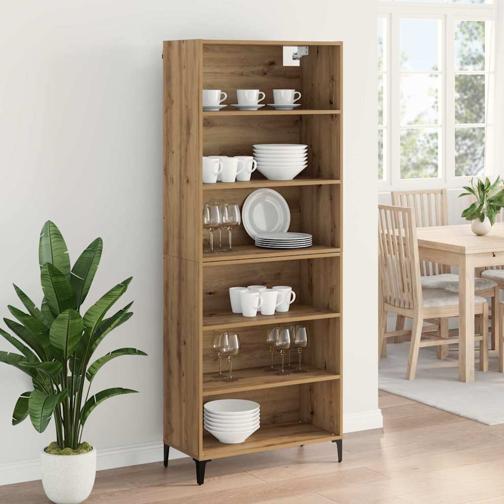Bufet Stejar Artizanal 69,5 x 34 x 180 cm Lemn compozit — imaginea 5
