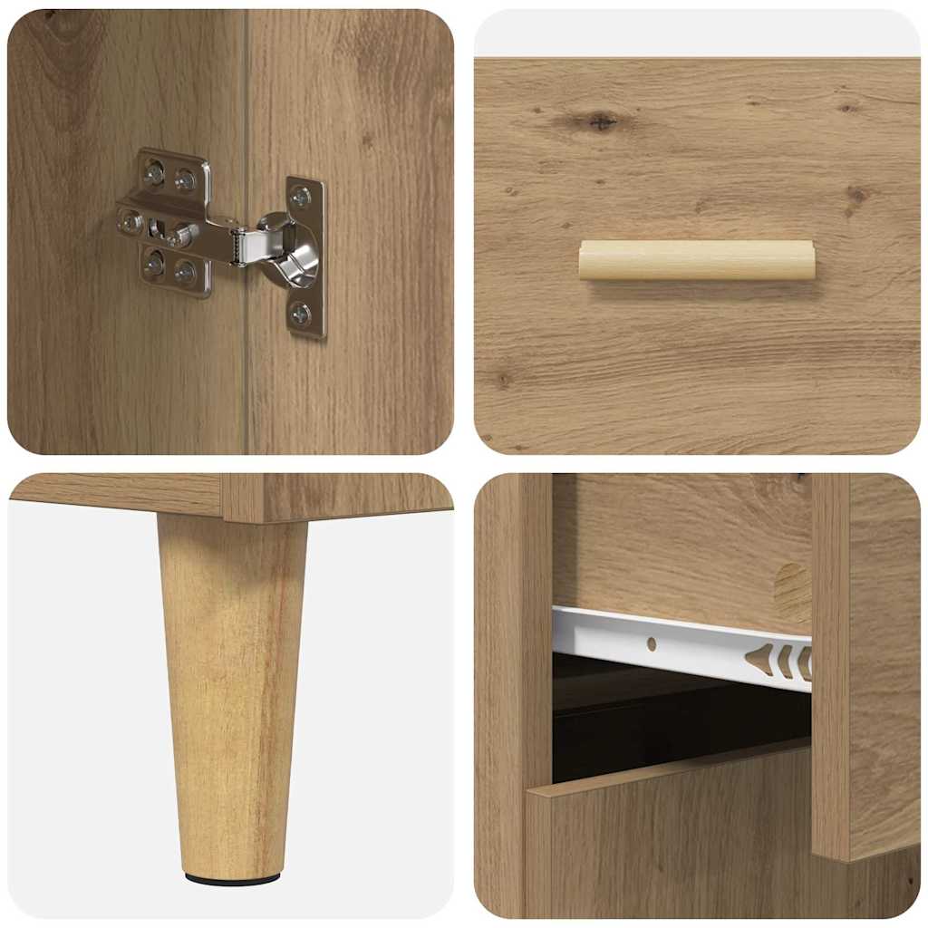 Bufet Stejar Artizanal 69,5 x 32,5 x 180 cm Lemn compozit — imaginea 7
