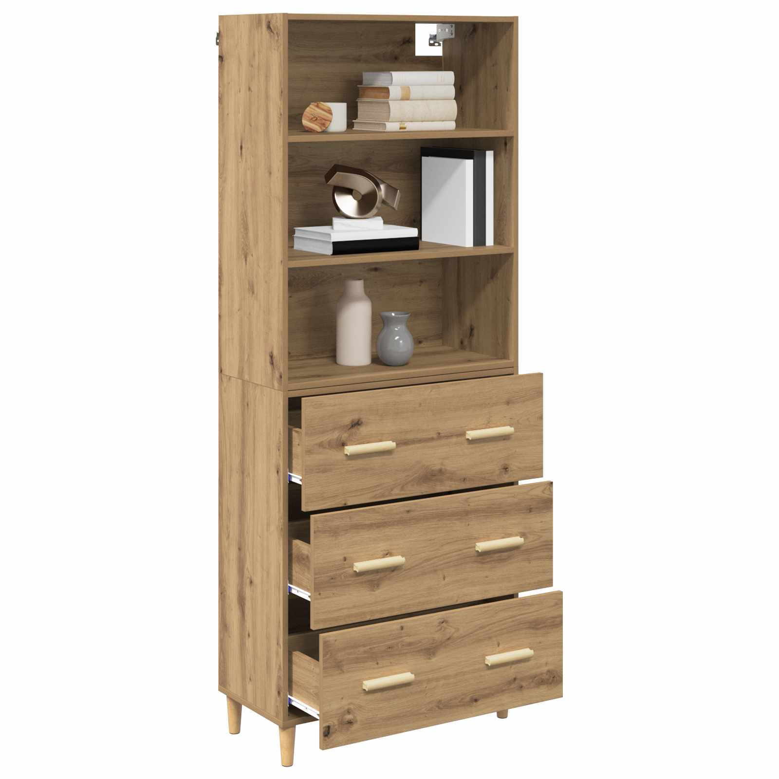 Bufet Stejar Artizanal 69,5 x 32,5 x 180 cm Lemn compozit — imaginea 3
