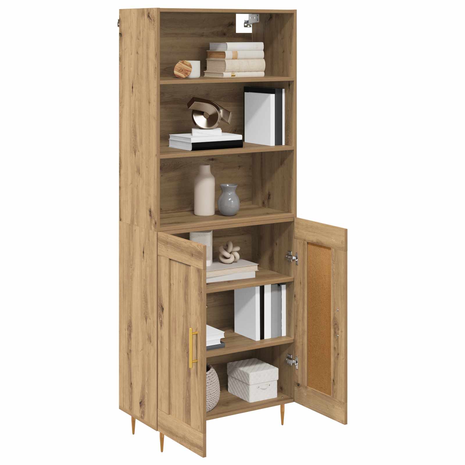 Bufet Stejar Artizanal 69,5 x 32,5 x 180 cm Lemn compozit — imaginea 3