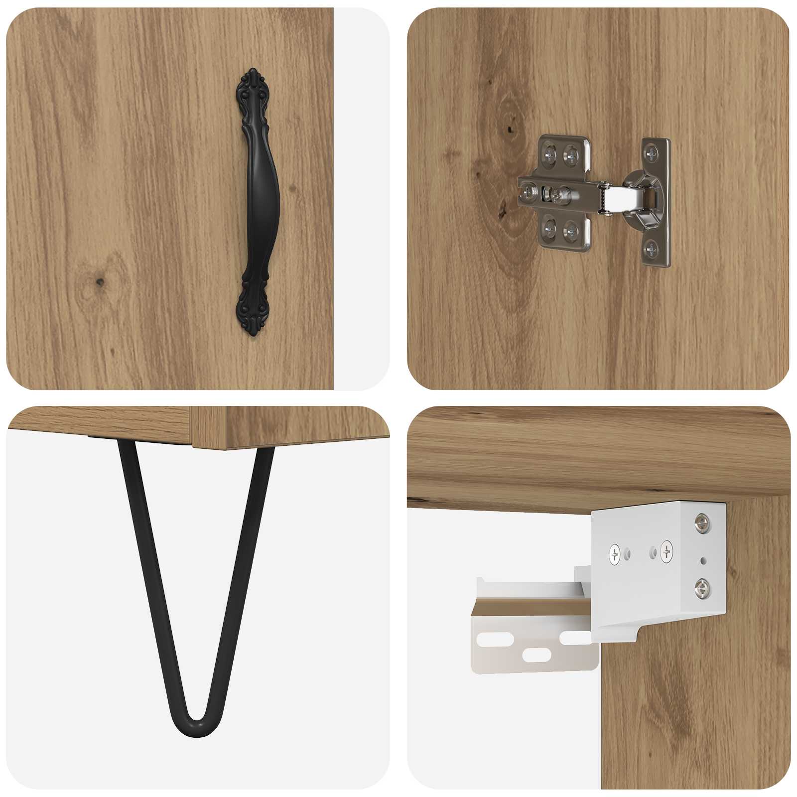 Bufet Stejar Artizanal 69,5 x 32,5 x 180 cm Lemn compozit — imaginea 11