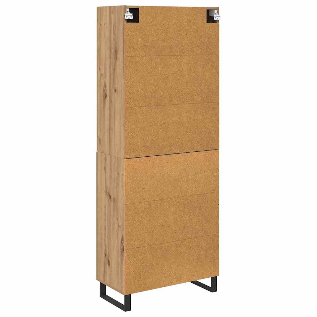 Bufet 2 pcs Stejar Artizanal Lemn Stratificat si Sticla — imaginea 11