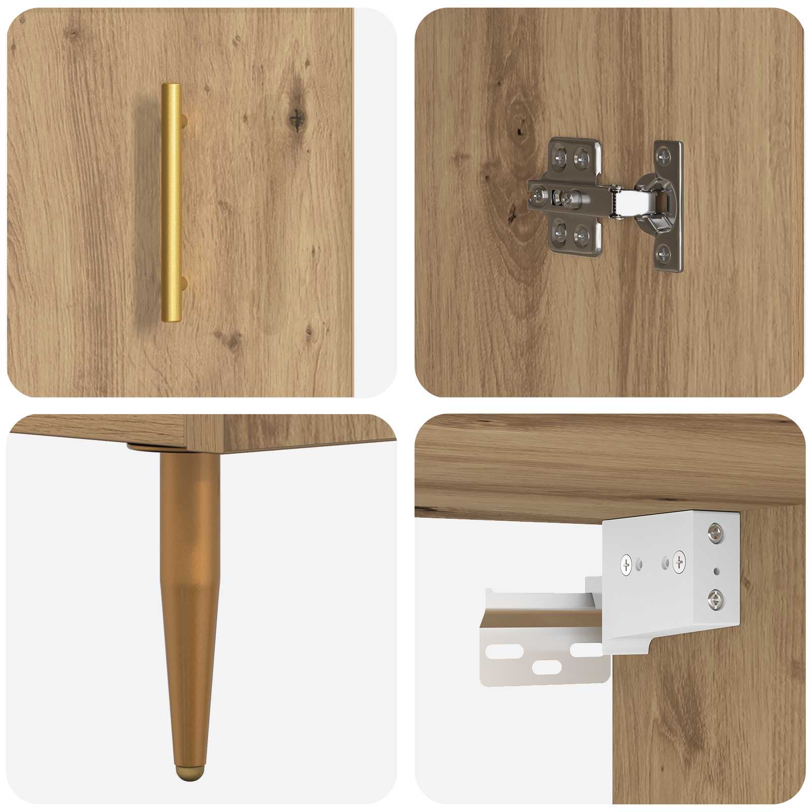 Bufet Stejar Artizanal 69,5 x 32,5 x 180 cm Lemn compozit — imaginea 11