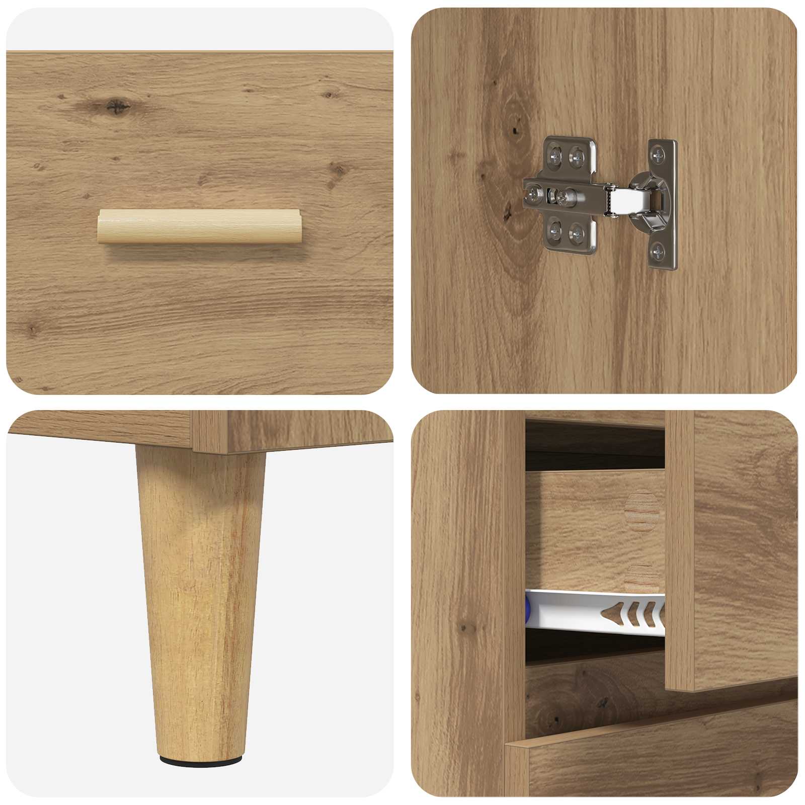 Bufet Stejar Artizanal 69,5 x 32,5 x 180 cm Lemn compozit — imaginea 11