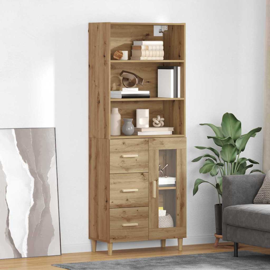 Bufet Stejar Artizanal 69,5 x 32,5 x 180 cm Lemn compozit — imaginea 2