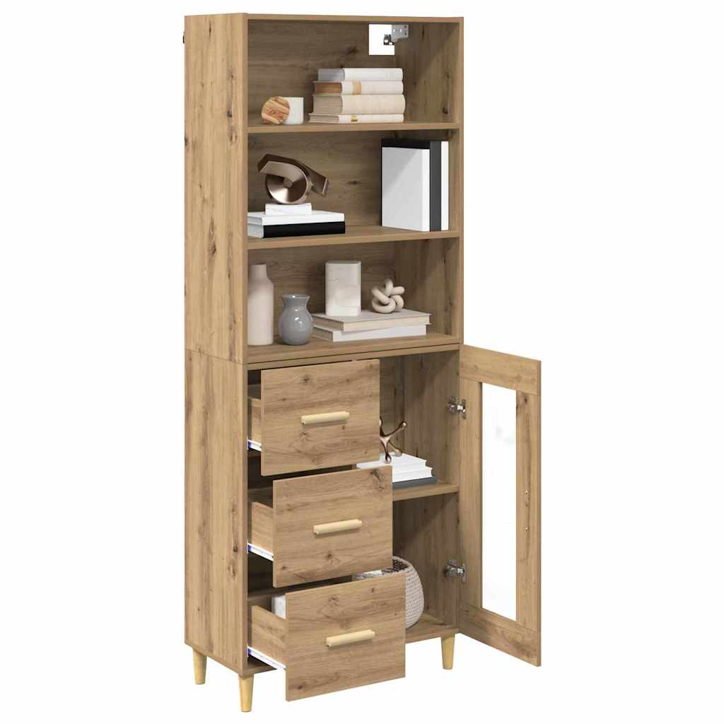 Bufet Stejar Artizanal 69,5 x 32,5 x 180 cm Lemn compozit — imaginea 4