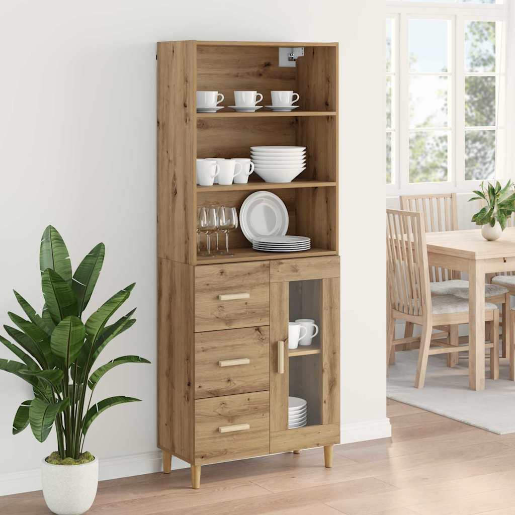 Bufet Stejar Artizanal 69,5 x 32,5 x 180 cm Lemn compozit — imaginea 5