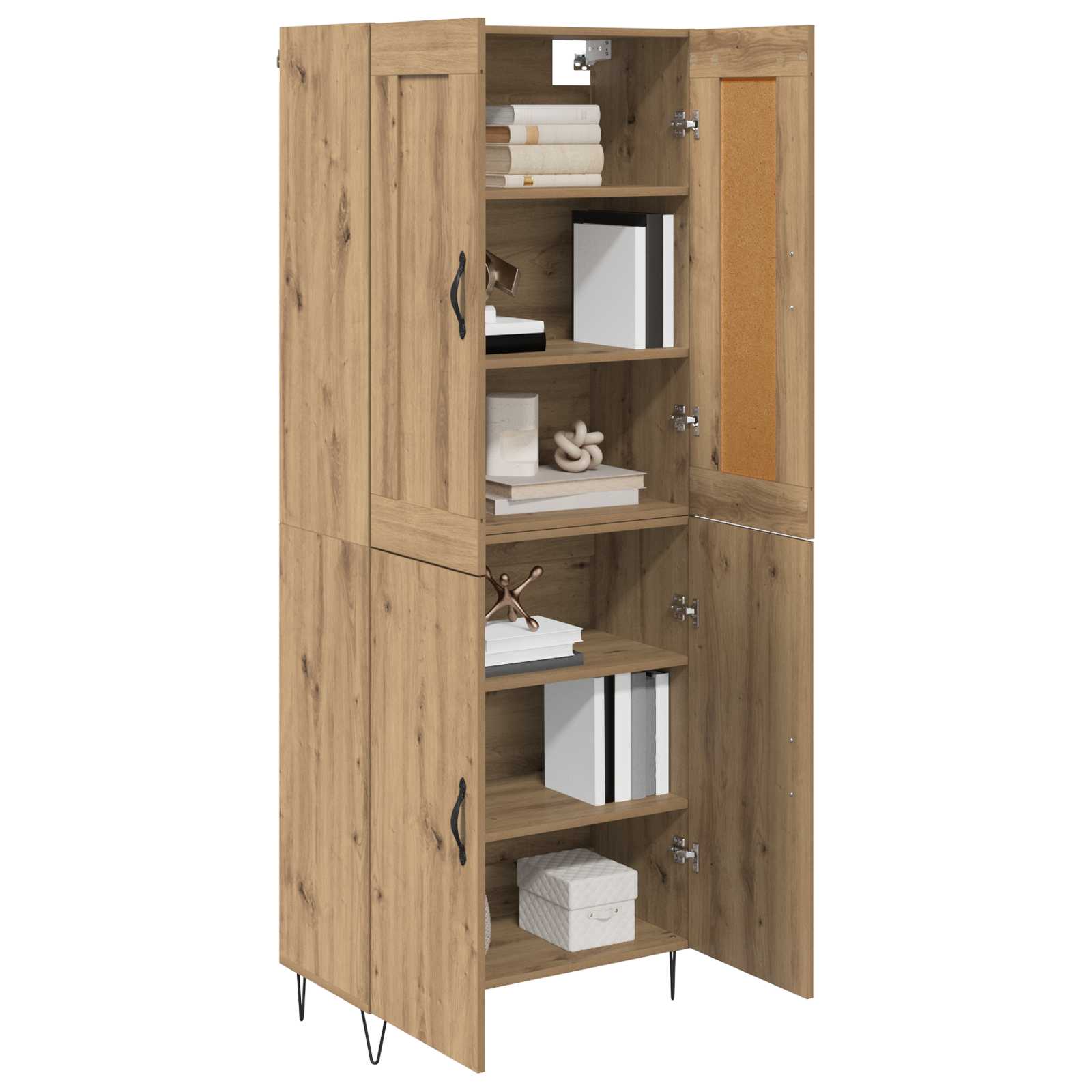 Bufet Stejar Artizanal 69,5 x 34 x 180 cm Lemn compozit — imaginea 3