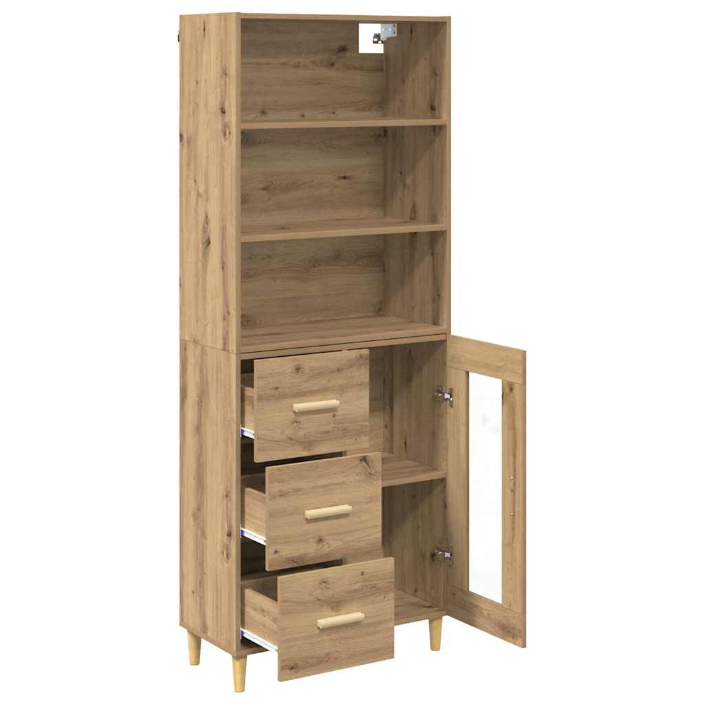 Bufet Stejar Artizanal 69,5 x 32,5 x 180 cm Lemn compozit — imaginea 6