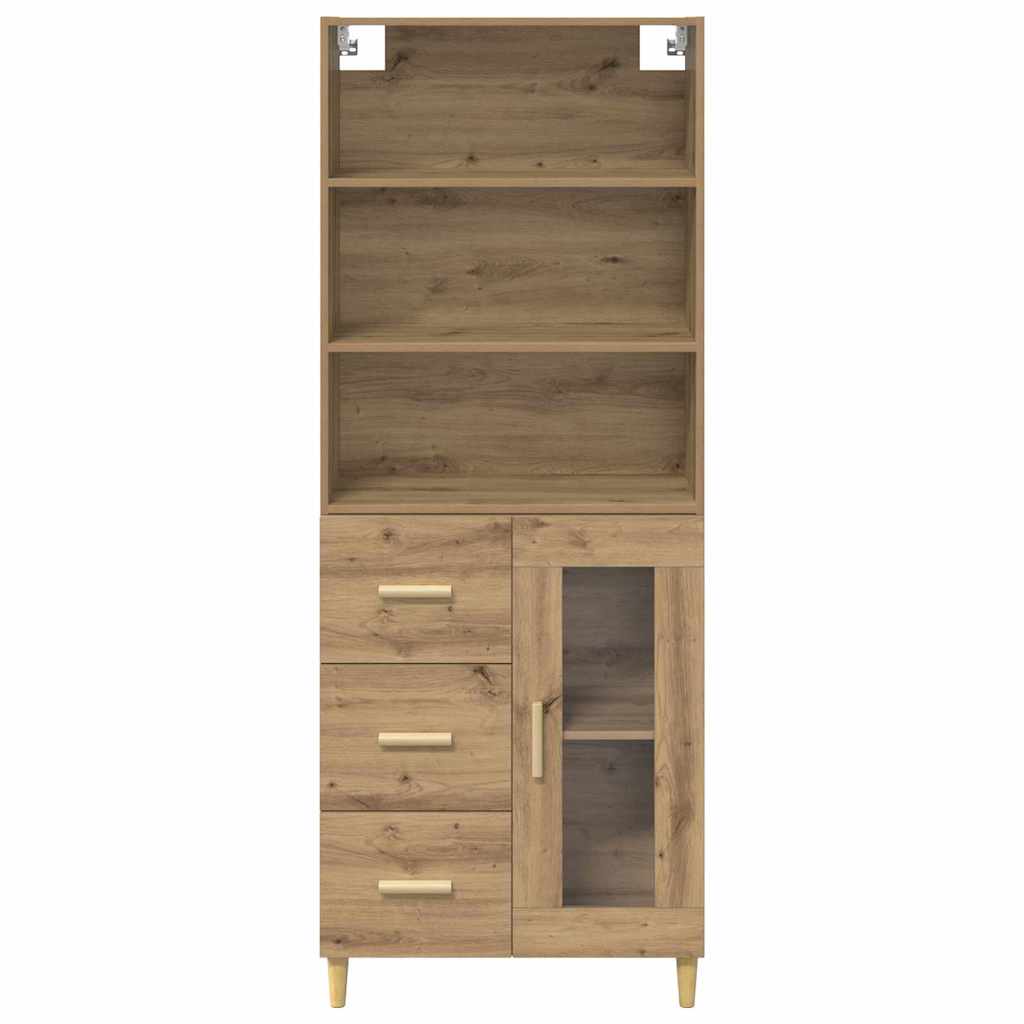 Bufet Stejar Artizanal 69,5 x 32,5 x 180 cm Lemn compozit — imaginea 9