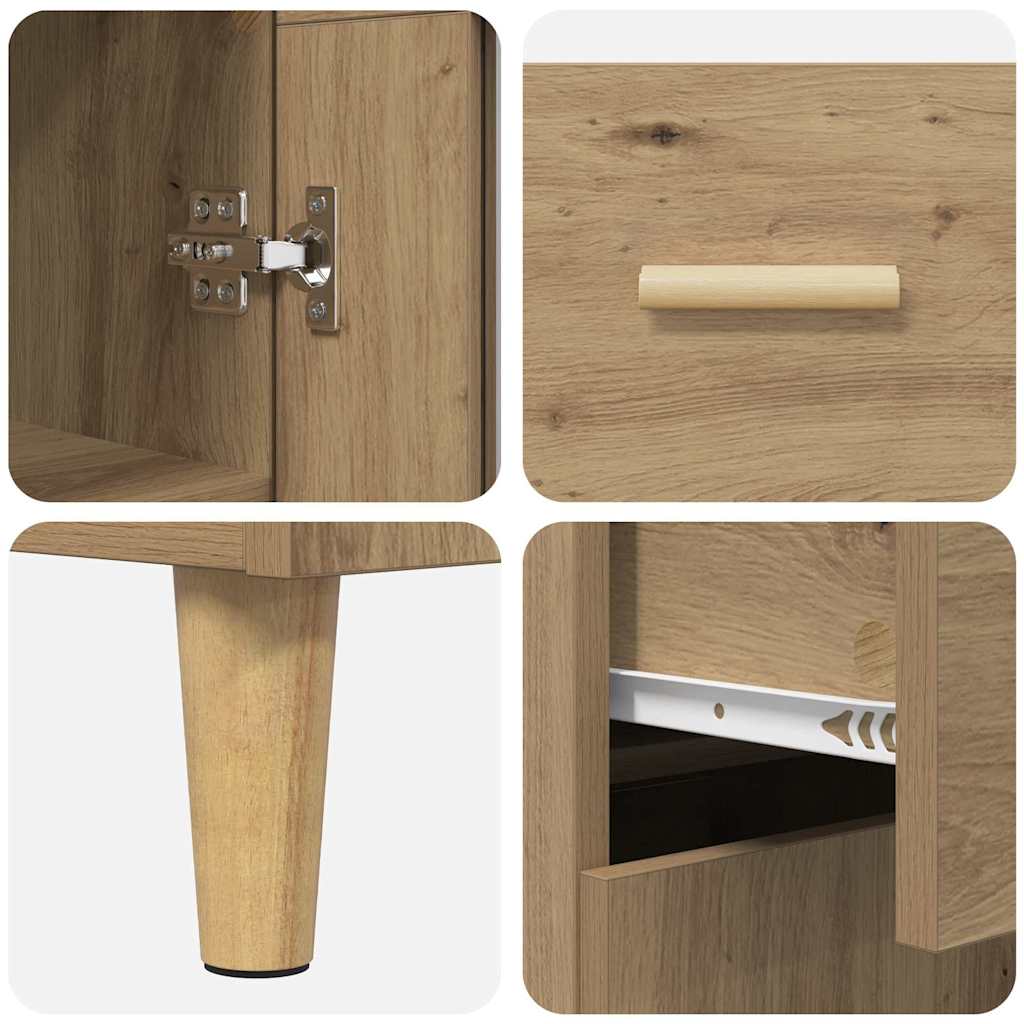Bufet Stejar Artizanal 69,5 x 32,5 x 180 cm Lemn compozit — imaginea 11