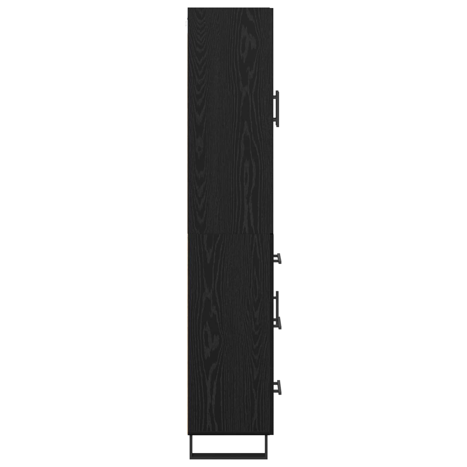 Bufet cu sertar 2 pcs Stejar Negru Lemn Stratificat si Sticla — imaginea 9