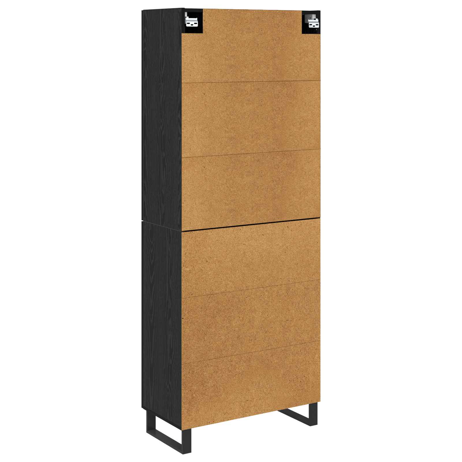 Bufet cu sertar 2 pcs Stejar Negru Lemn Stratificat si Sticla — imaginea 10