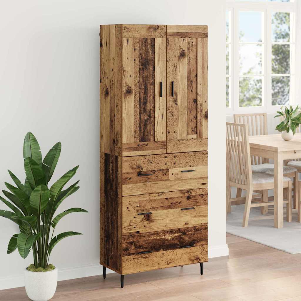 Bufet cu sertar 2 pcs Lemn Vechi Lemn Stratificat si Sticla — imaginea 5