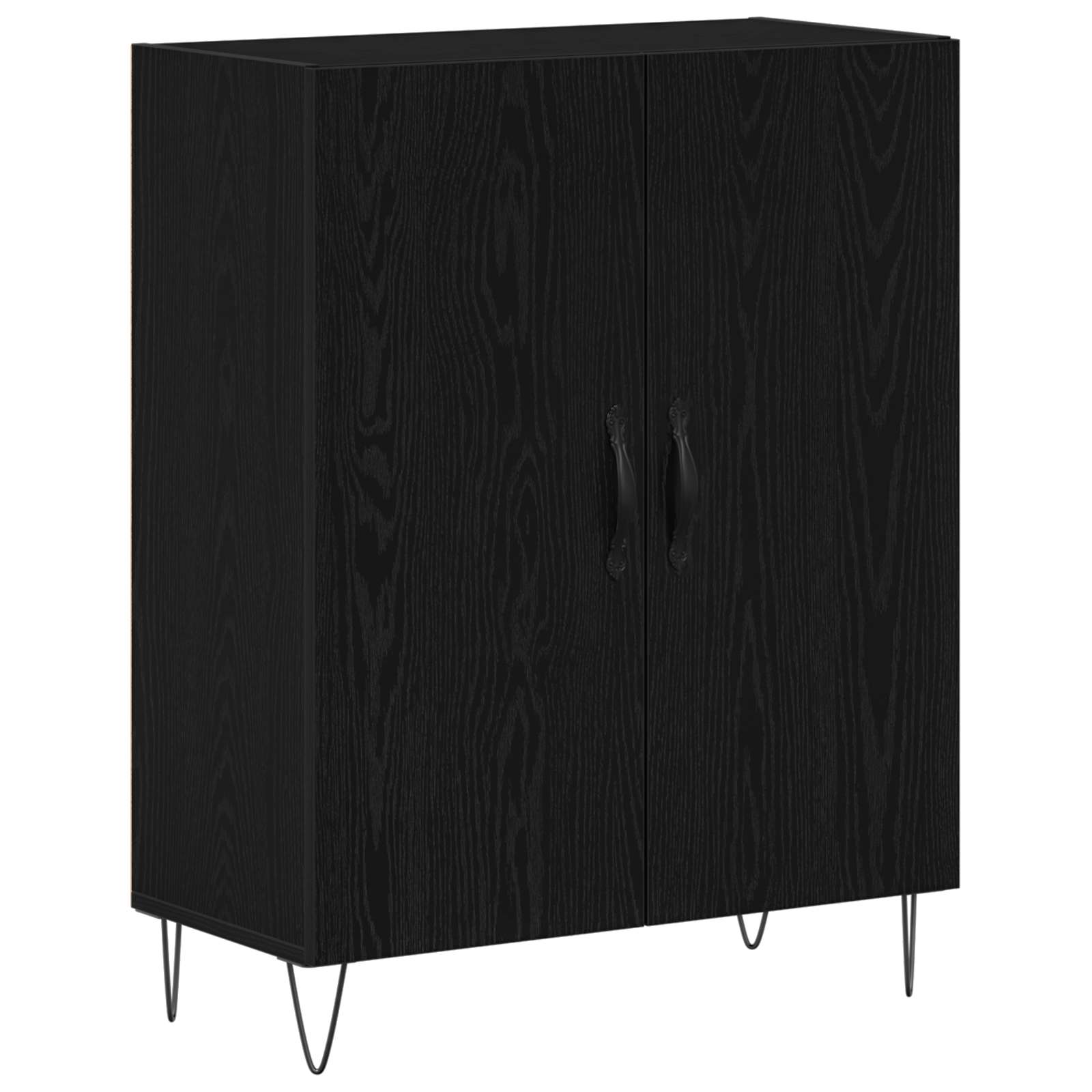 Bufet Stejar Negru 69,5 x 34 x 180 cm Lemn compozit — imaginea 6