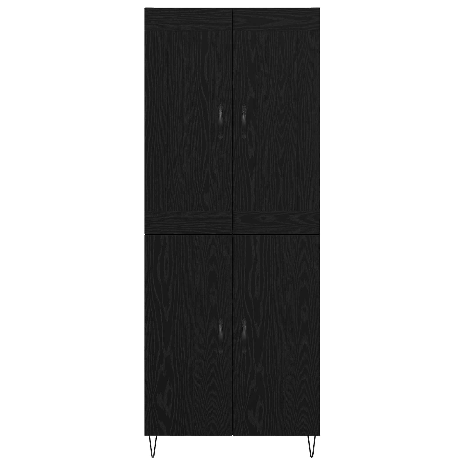 Bufet Stejar Negru 69,5 x 34 x 180 cm Lemn compozit — imaginea 8