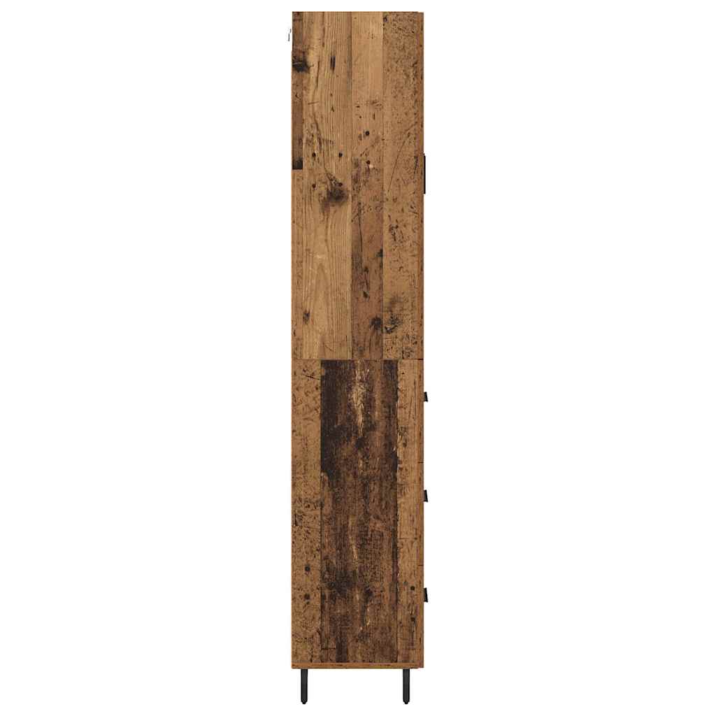 Bufet cu sertar 2 pcs Lemn Vechi Lemn Stratificat si Sticla — imaginea 10
