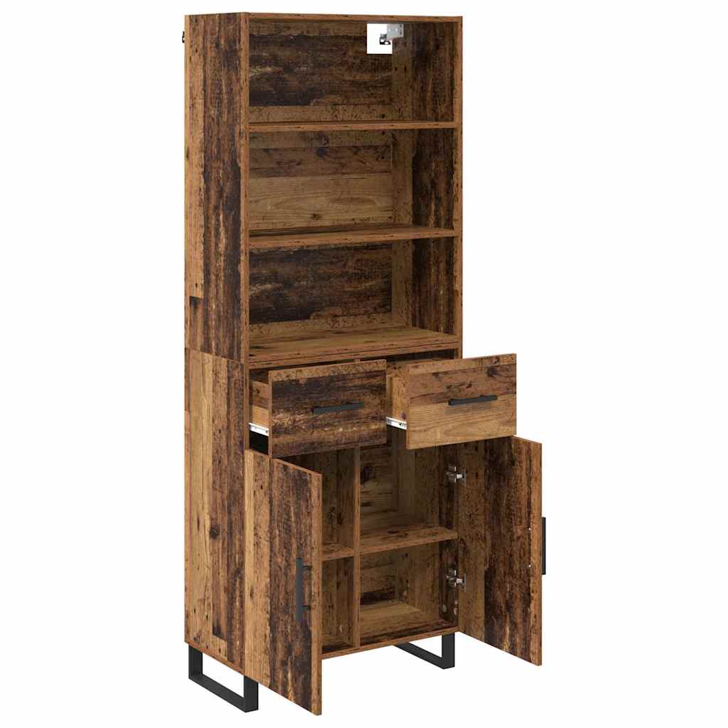 Bufet Lemn Vechi 69,5 x 34 x 180 cm Lemn Stratificat si Sticla — imaginea 6
