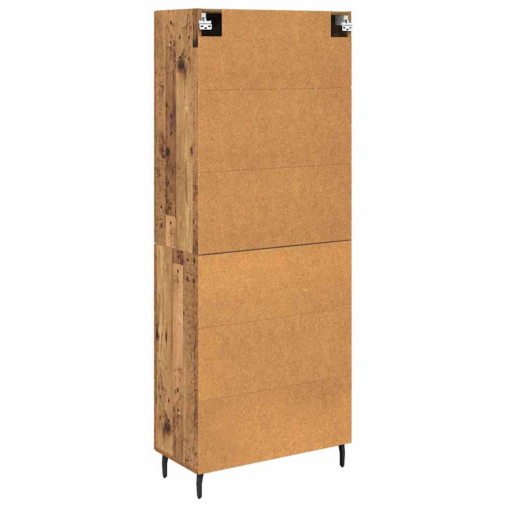 Bufet cu sertar 2 pcs Lemn Vechi Lemn Stratificat si Sticla — imaginea 11