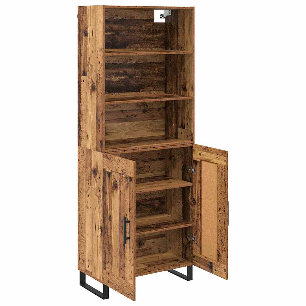 Bufet Lemn Vechi 69,5 x 34 x 180 cm Lemn Stratificat si Sticla — imaginea 6