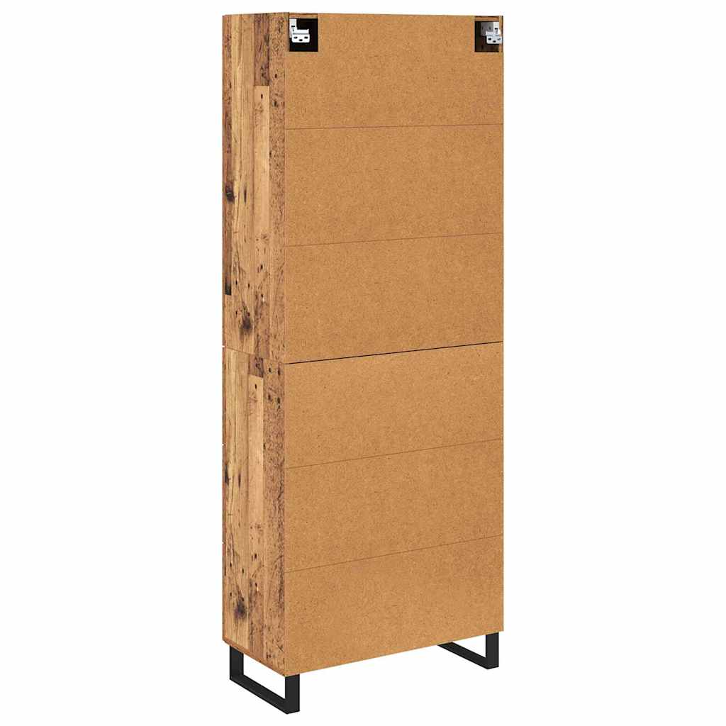 Bufet cu sertar 2 pcs Lemn Vechi Lemn Stratificat si Sticla — imaginea 11