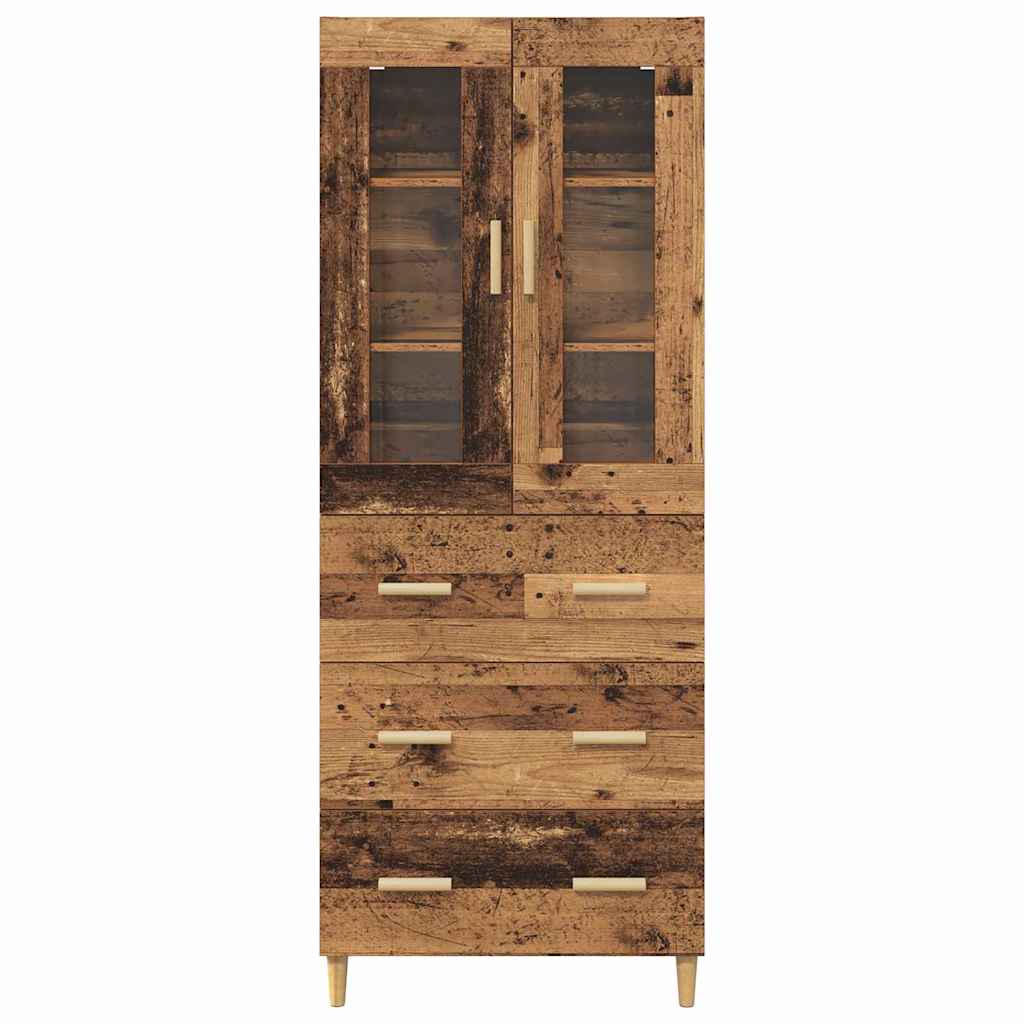 Bufet Lemn Vechi 69,5 x 34 x 180 cm Lemn Stratificat si Sticla — imaginea 9
