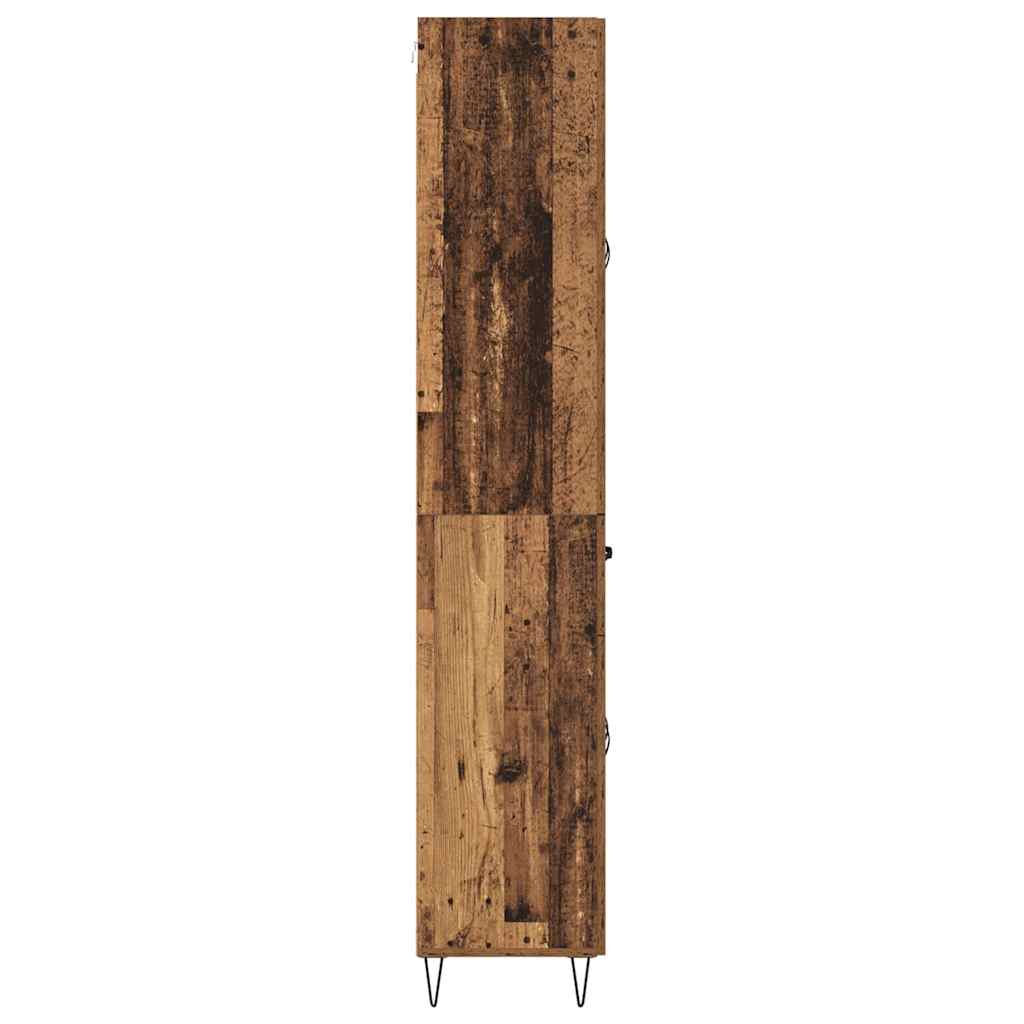 Bufet cu sertar 2 pcs Lemn Vechi Lemn Stratificat si Sticla — imaginea 10