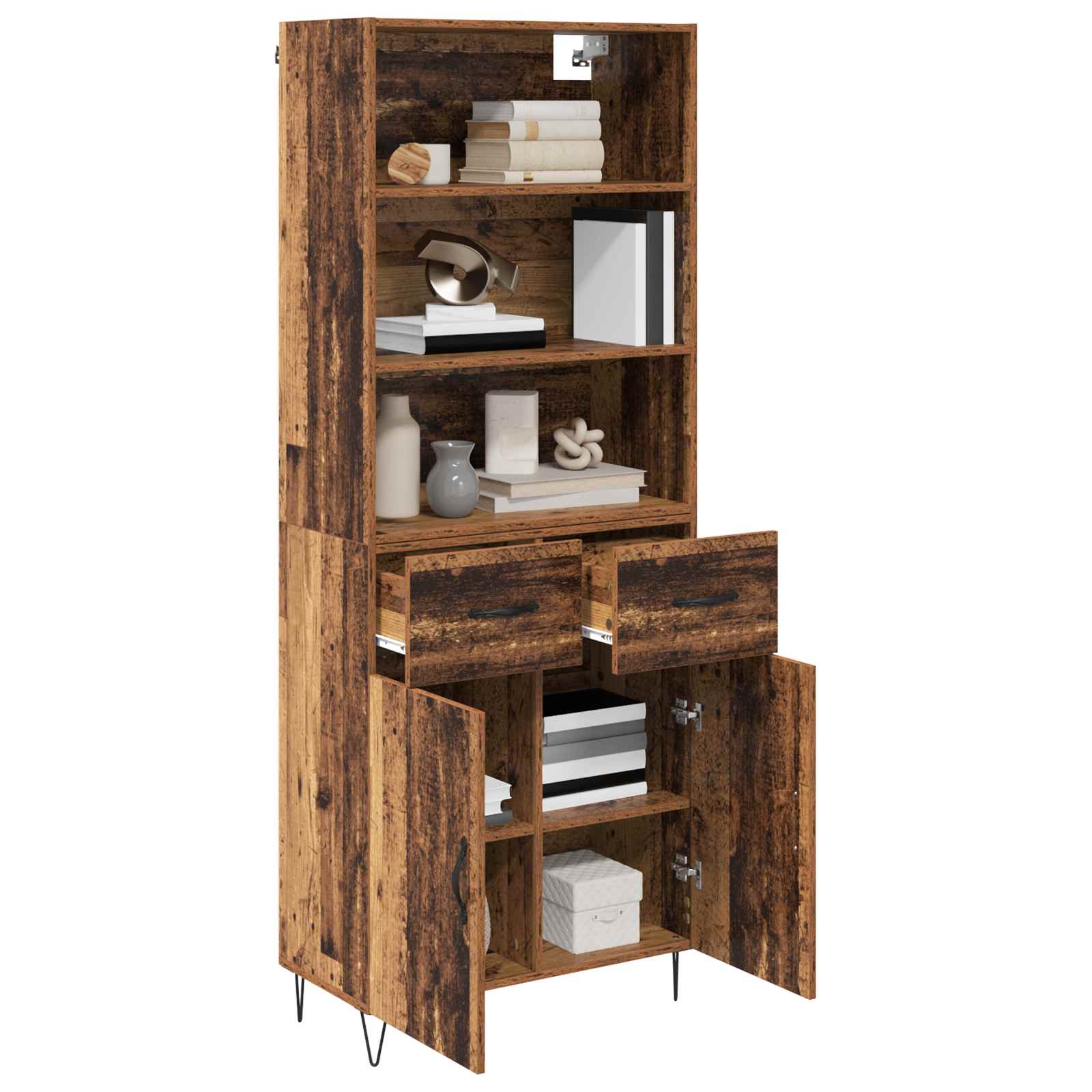Bufet cu sertar Lemn Vechi 69,5 x 32,5 x 180 cm Lemn compozit — imaginea 3
