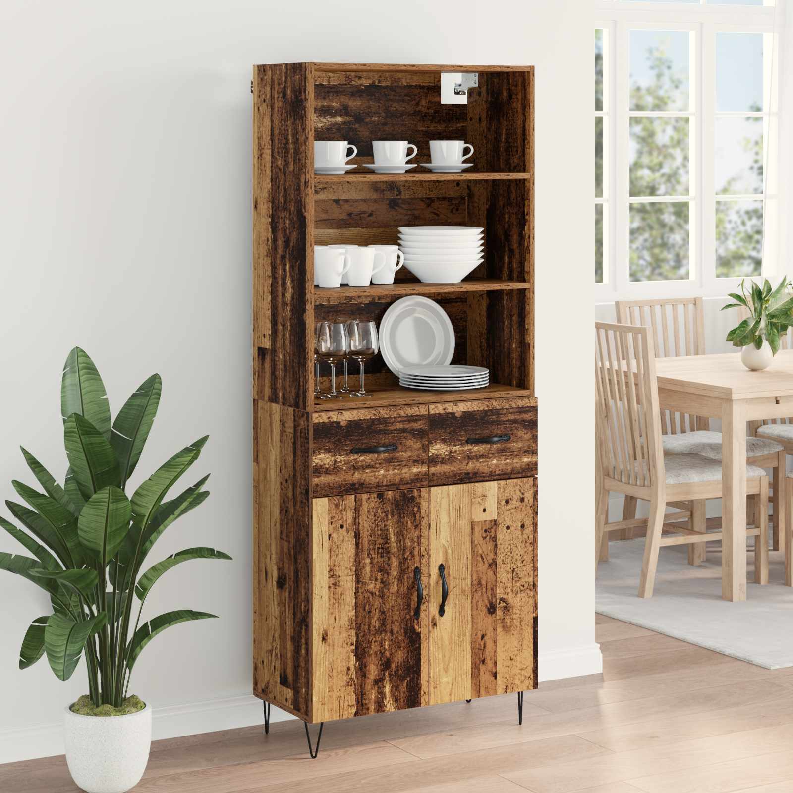 Bufet cu sertar Lemn Vechi 69,5 x 32,5 x 180 cm Lemn compozit — imaginea 4