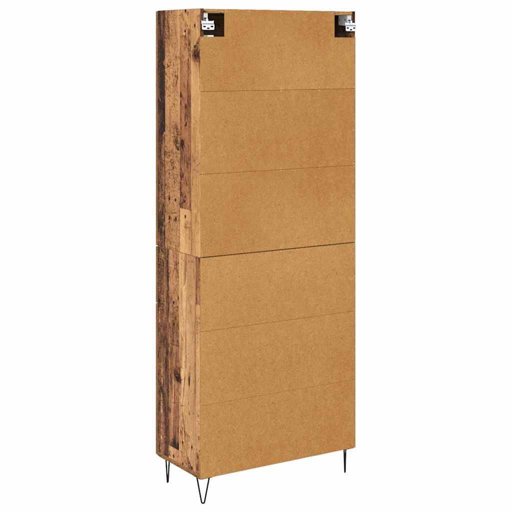 Bufet cu sertar 2 pcs Lemn Vechi Lemn Stratificat si Sticla — imaginea 11