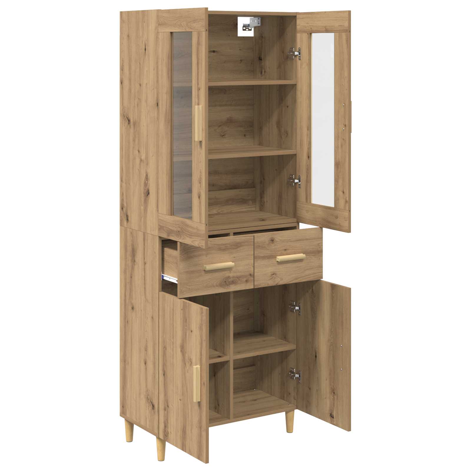 Bufet Stejar Artizanal 69,5 x 34 x 180 cm Lemn compozit — imaginea 5