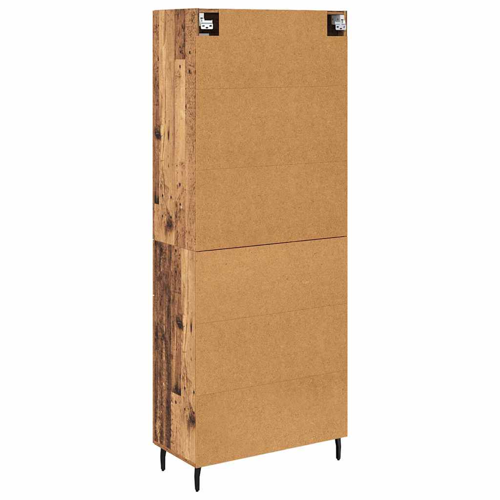 Bufet cu sertar 2 pcs Lemn Vechi Lemn Stratificat si Sticla — imaginea 11