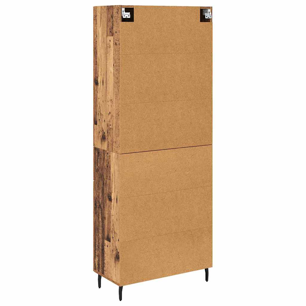 Bufet cu sertar 2 pcs Lemn Vechi Lemn Stratificat si Sticla — imaginea 11