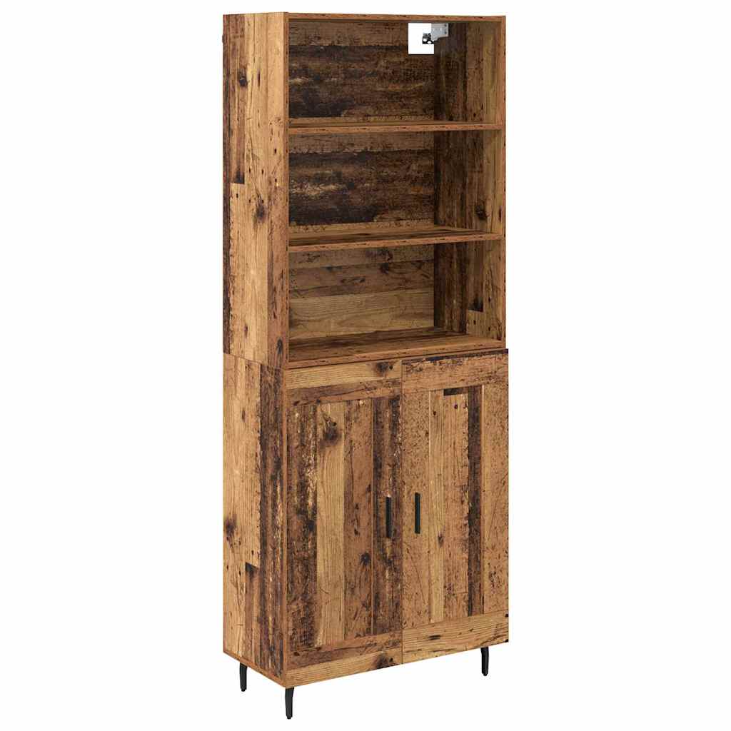 Bufet Lemn Vechi 69,5 x 34 x 180 cm Lemn Stratificat si Sticla