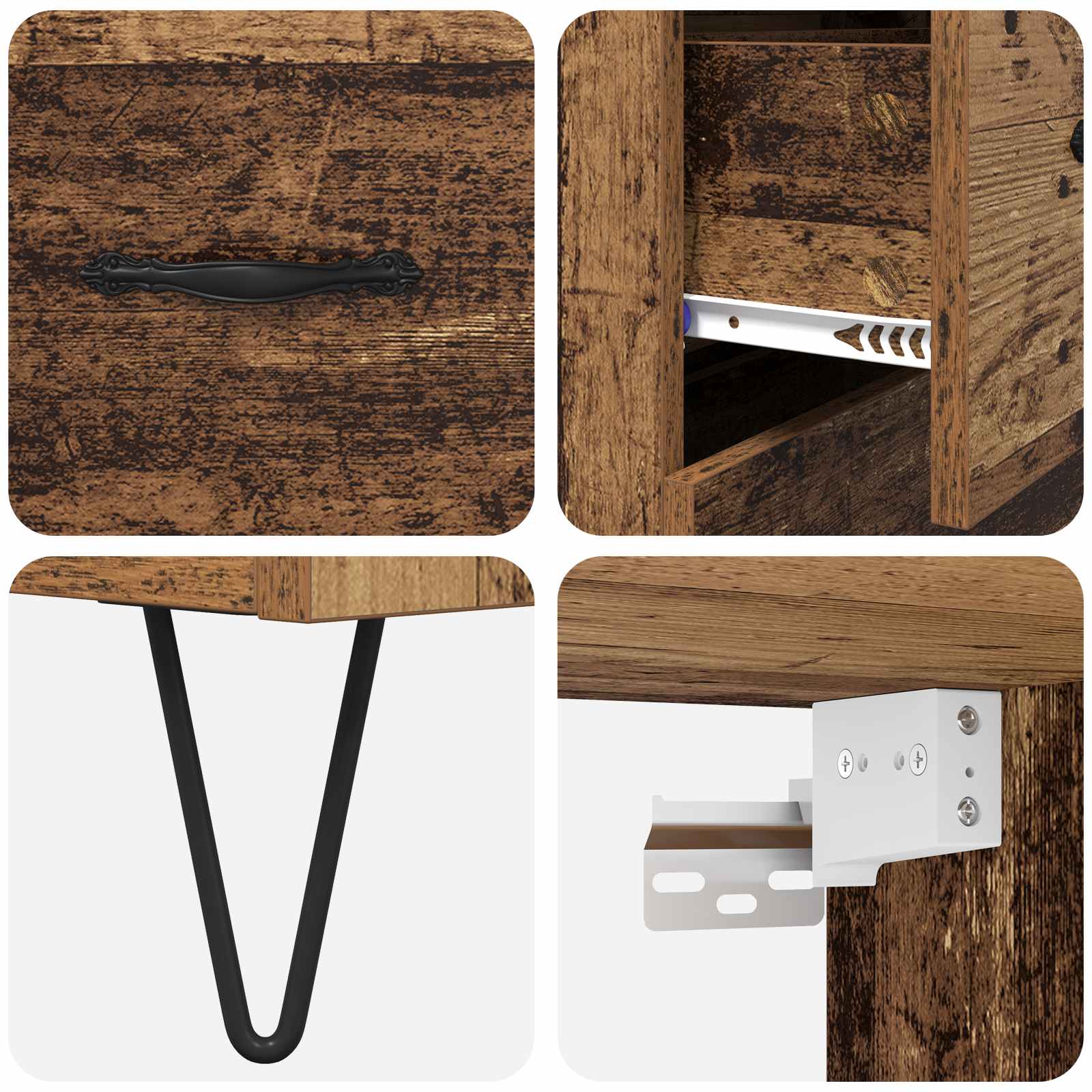 Bufet cu sertar Lemn Vechi 69,5 x 32,5 x 180 cm Lemn compozit — imaginea 11