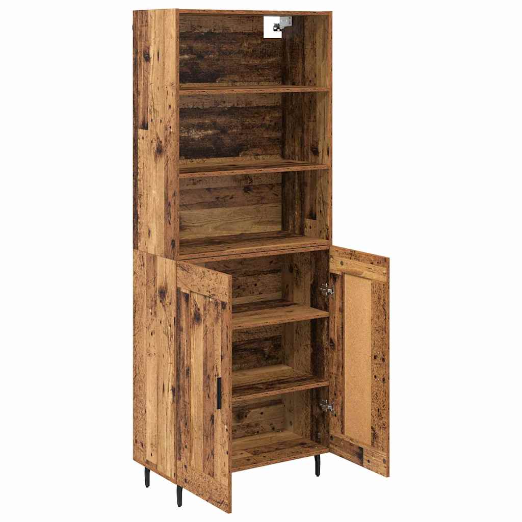 Bufet Lemn Vechi 69,5 x 34 x 180 cm Lemn Stratificat si Sticla — imaginea 6