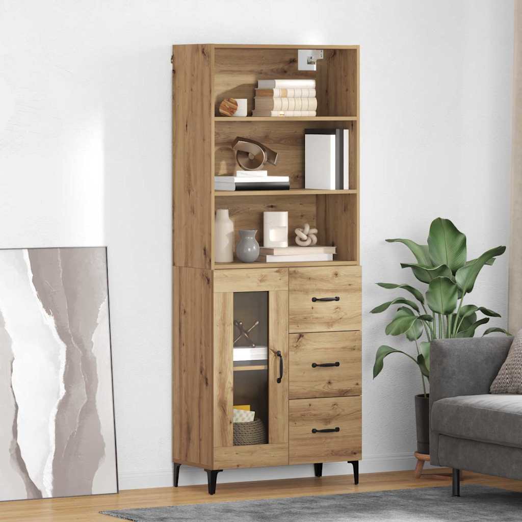 Bufet Stejar Artizanal 69,5 x 34 x 180 cm Lemn compozit — imaginea 2